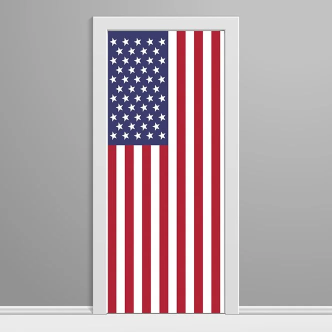 USA Flag Custom Printed Door Wrap